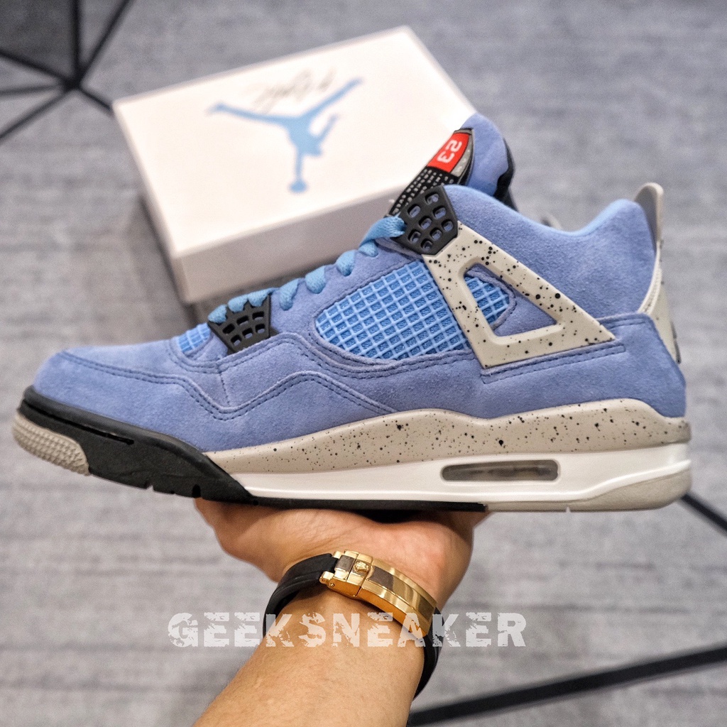 [GeekSneaker] Nguyên Bản | SC Giày Jordan 4 University Blue - Phiên Bản Hàng Đầu