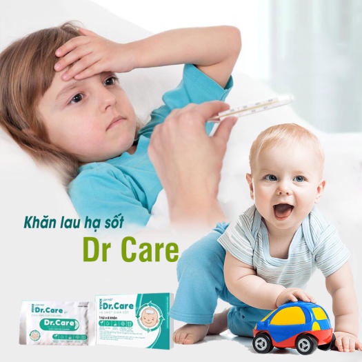 Khăn lau hạ sốt dr care hộp 30 khăn cho bé