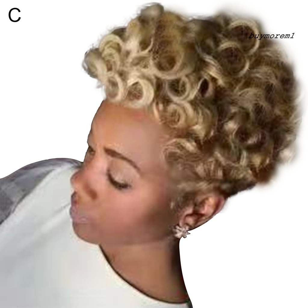 BUYME Women Fashion High Temperature Fiber Short Curly Artificial Hair Wig Hairpiece