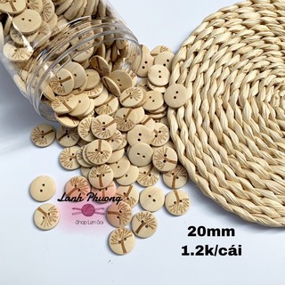 Nút Gỗ Hoạ Tiết Hình Cây (set 10 cái)