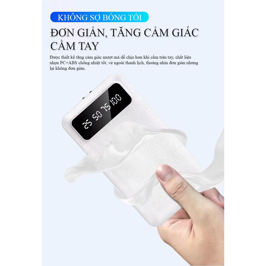 [HÀNG CHÍNH HÃNG 1 ĐỔI 1]  PIN DỰ PHÒNG CÁT THÁI  YM195 MẶT GƯƠNG HIỂN THỊ -HỖ TRỢ SẠC NHANH - CÓ LCD HIỂN THỊ 150