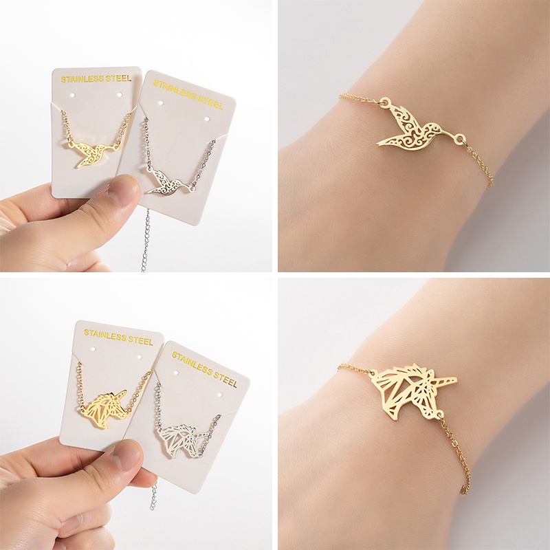 Vòng đeo tay RINHOO bạc bằng thép không gỉ họa tiết động vật thời trang