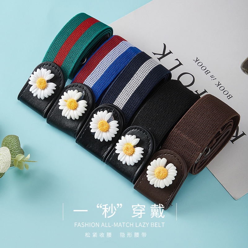 Thắt Lưng unisex Co Giãn Không Khóa Phù Hợp Cho Mọi Loại Quần Jean