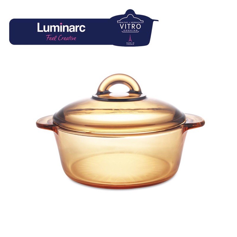 Nồi thủy tinh 2 Lít Luminarc Vitro Amberline Granit (đáy nhám chống trượt)