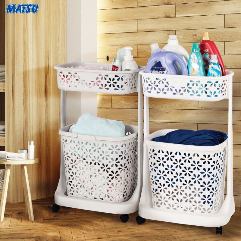 Kệ Bông - Kệ Giặt Đa Năng 2 Tầng Có Bánh Xe nhựa Duy Tân 49.5 x 32.6 x 79.4 (cm)