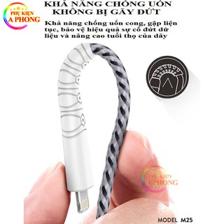 Cáp sạc[DÂY DÙ CHỐNG ĐỨT]SD Design M25,Dây sạc siêu bền dành cho ip,Micro,Type-C,BH 12 tháng.