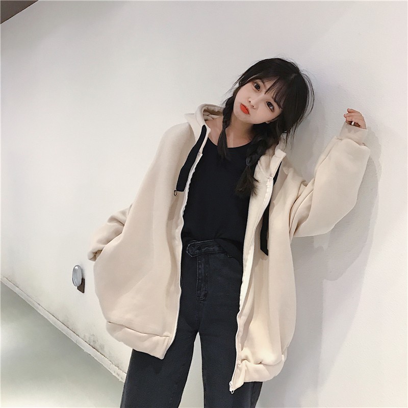 [HD56] Áo Khoác Nỉ Bông Ulzzang Dáng Rộng Cho Nữ