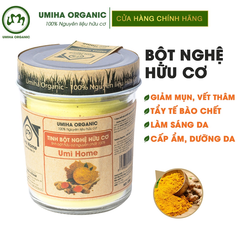 Tinh bột Nghệ đắp mặt nạ hữu cơ UMIHA nguyên chất | Turmeric Powder 100% Organic 135g