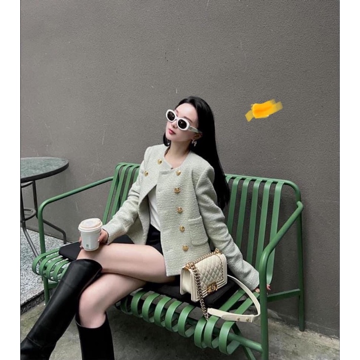 Mắt kính dáng tròn 2 màu đen trắng gọng nhựa