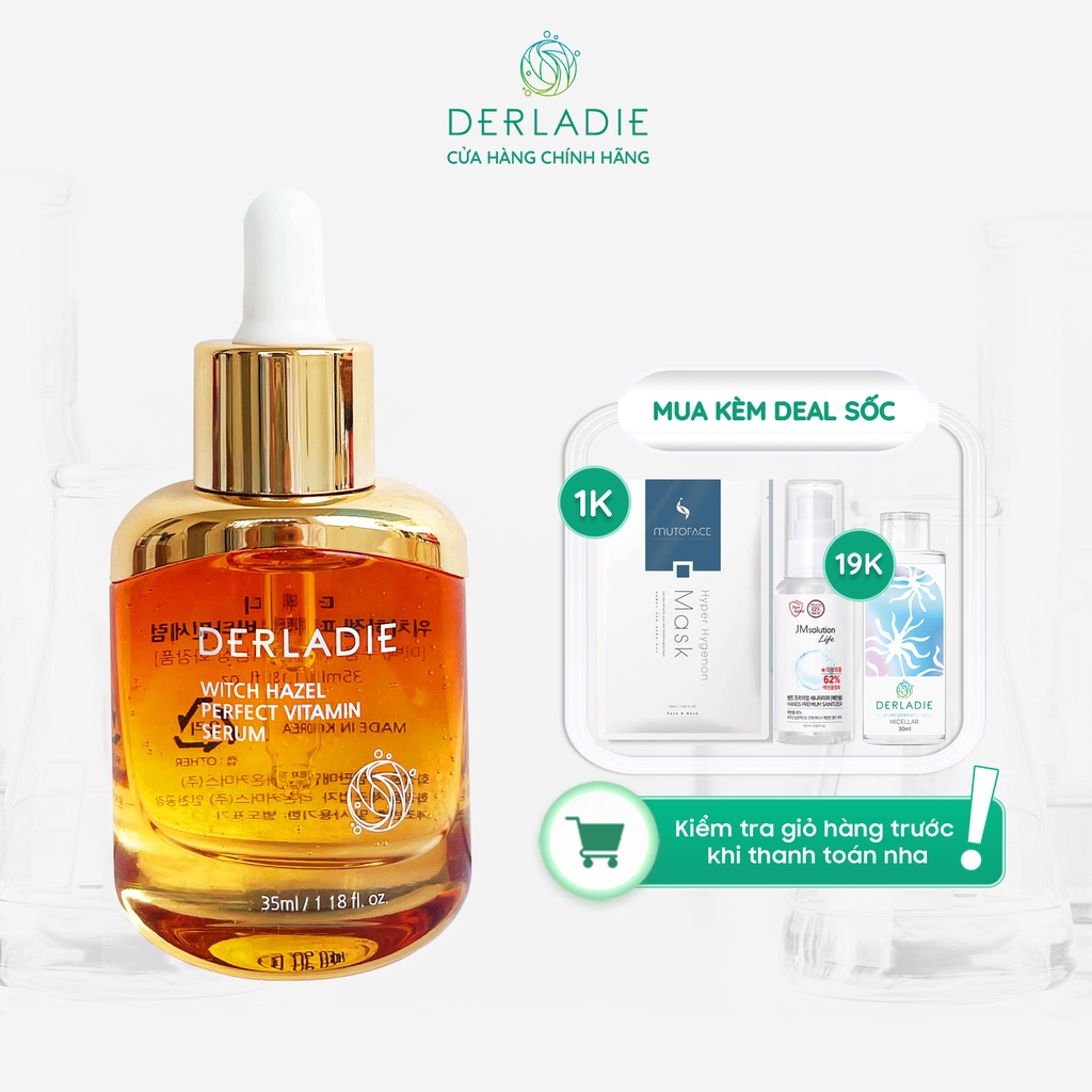 Serum Derladie Witch Hazel Perfect Vitamin Serum ngừa mụn, giảm thâm, làm đầy sẹo rỗ 35ml