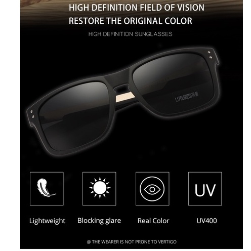 Kính mát gọng chữ nhật TR90 thời trang dành cho nam nữ