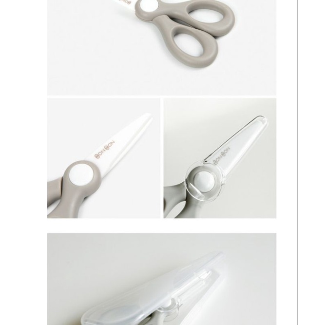 KÉO CERAMIC CẮT THỰC PHẨM CHO BÉ CÓ NẮP ĐẬY VÀ HỘP ĐỰNG BONBON DAILYLIKE HÀN QUỐC