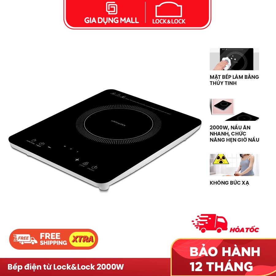 Bếp Điện Từ Đơn Lock&amp;Lock EJI411 (2000W) - BH 12 tháng - Hàng Chính Hãng