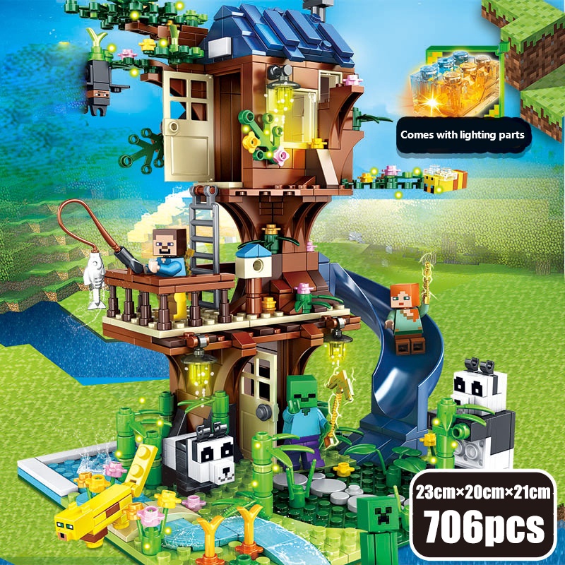 Bộ Đồ Chơi Xếp Hình minecraft tree house 706 Mảnh