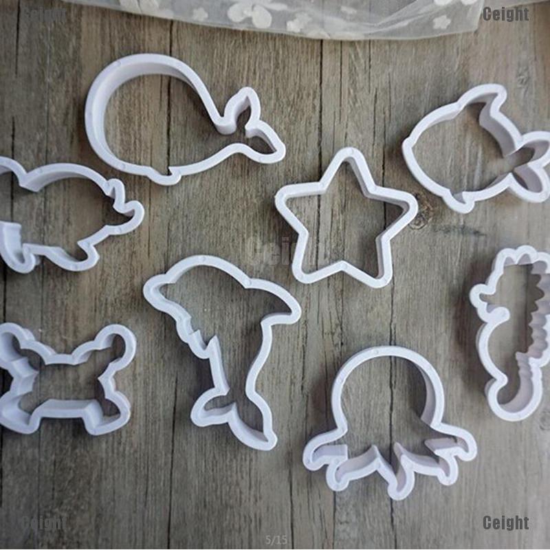 Bộ 8 khuôn nhấn làm bánh hình con cá đáng yêu