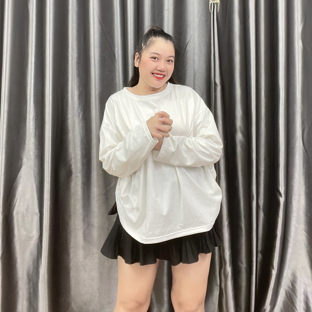 Áo Thun Trơn Tay Lỡ Phom Rộng Bigsize(58kg đến 95kg) Áo Phông Unisex Nam Nữ Bigsize Cô Nhỏ MÃ THUN TD &amp; THUN TN