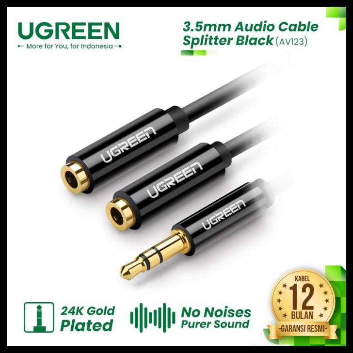 Ugreen Dây Cáp Chia Âm Thanh Từ Giắc Cắm 3.5mm Sang 2 Cổng Cắm Av123 / Av134 - Tpe Ea002