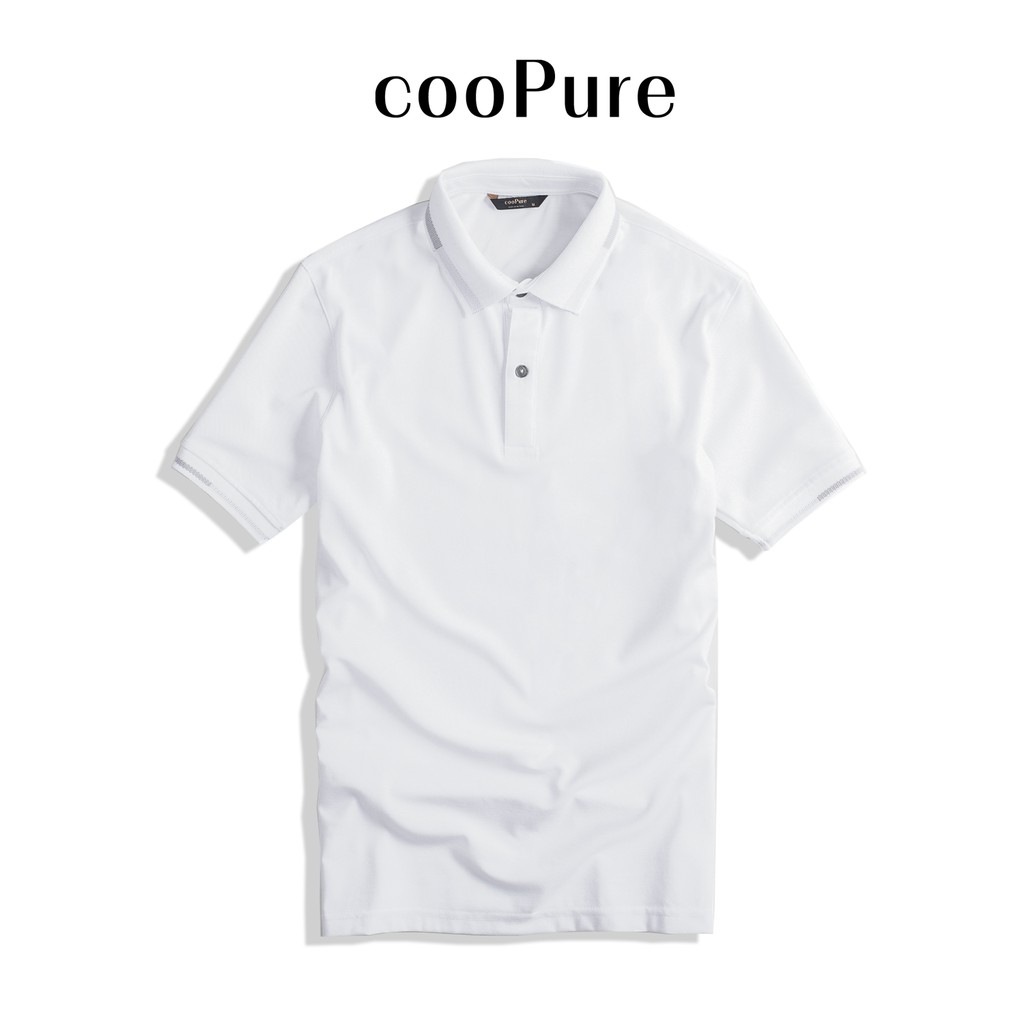 Áo thun polo nam cooPure màu ghi rêu, chất vải Bamboo, thiết kế cổ dệt extra cool NO.1646 (6 màu)