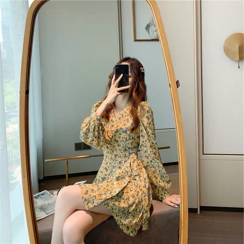 Đầm dự tiệc, váy thu đông thiết kế buôc tà chéo thắt eo đủ 4 size - e1154 | BigBuy360 - bigbuy360.vn