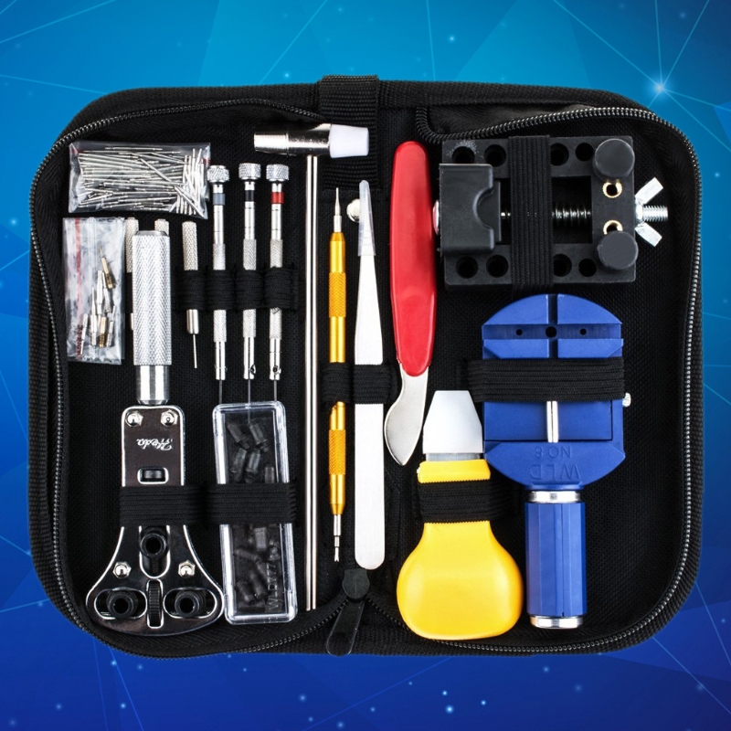 SUPB☀147Pcs Watch Repair Tool Kit Case Opener Link Spring Bar Remover Watchmaker Tool