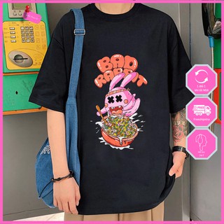 Áo thun unisex nam nữ ngắn tay không cổ BAD RABBIT (Nhận in áo thun theo yêu cầu)