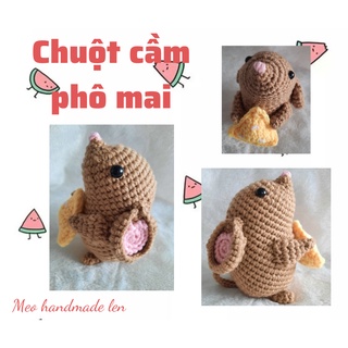 Chuột cầm phô mai - Handmade len - Amigurumi - Crochet