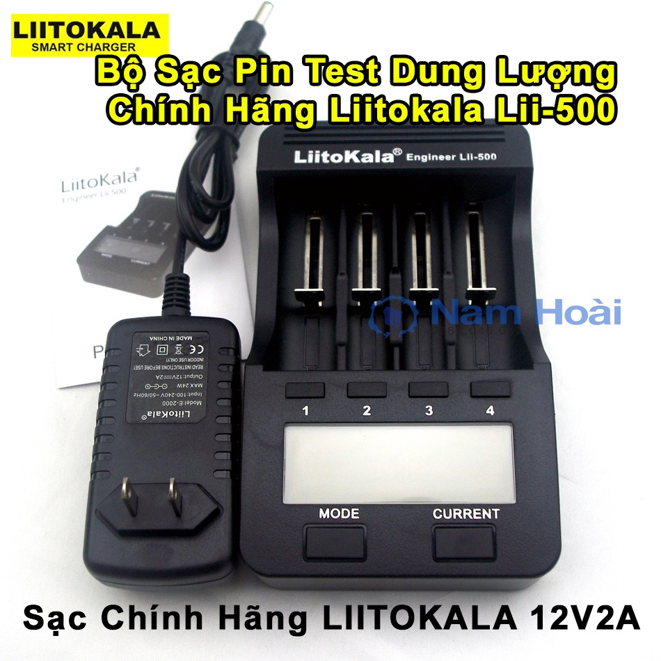 Bộ Sạc Và Test Pin Đa Năng Liitokala Lii-500 Dùng cho pin AA, AAA, 18650, 32650 (1.2V, 3.2V, 3.6V...) Chính Hãng 100%