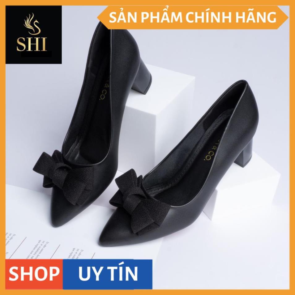 Giày cao gót Erosska thời trang mũi nhọn đính nơ điệu đà kiểu dáng cơ bản cao 5cm màu kem _ EP005 | BigBuy360 - bigbuy360.vn