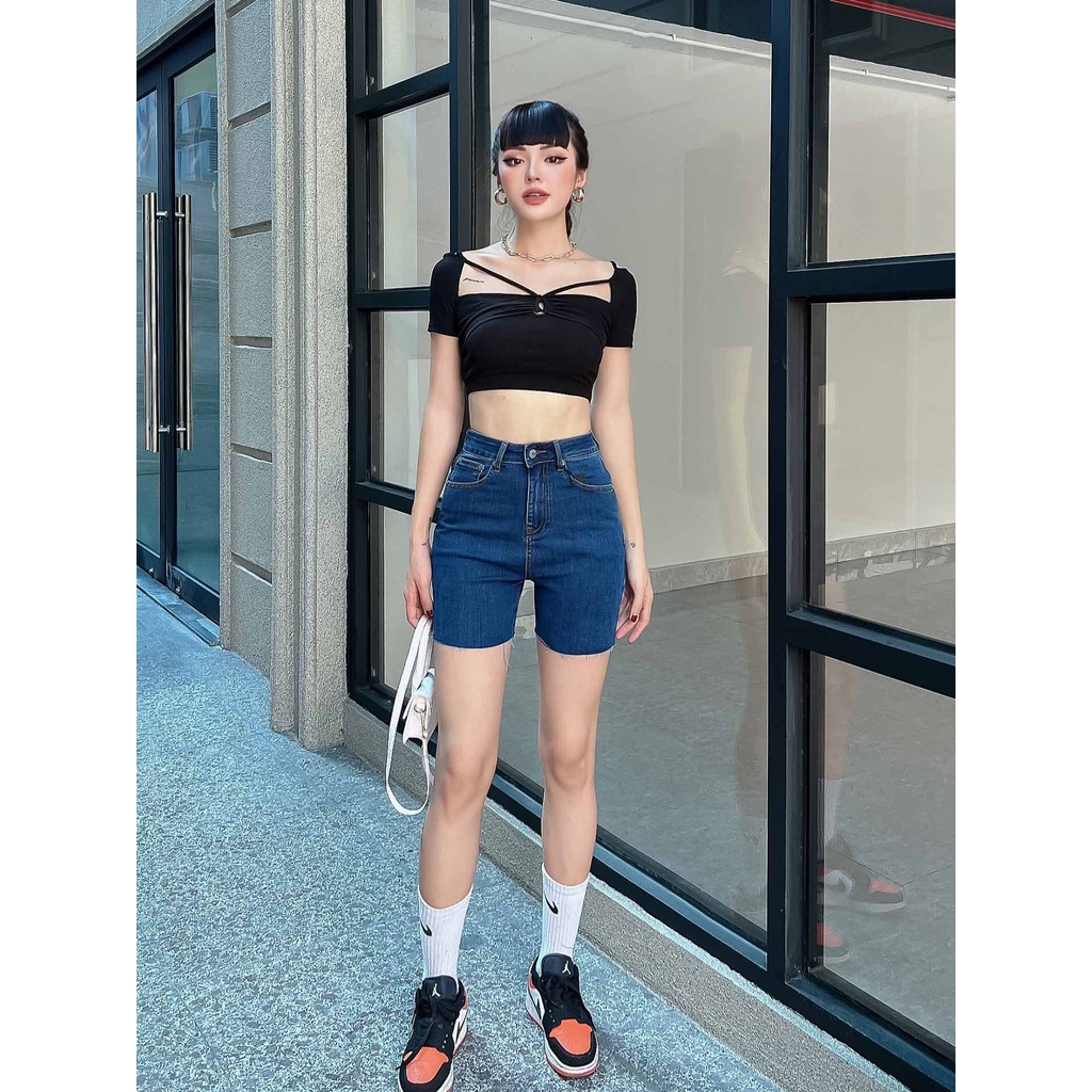 Quần Short Nữ Jean Free Cut, Chất Vải Jean Thoải Mái, WQS000041, SOMEHOW