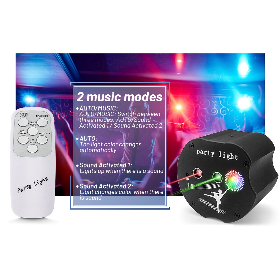 Đèn Laser Phòng Bay Mini Cảm Biến Theo Nhạc Dùng Cho Phòng Bay Karaoke Bar...