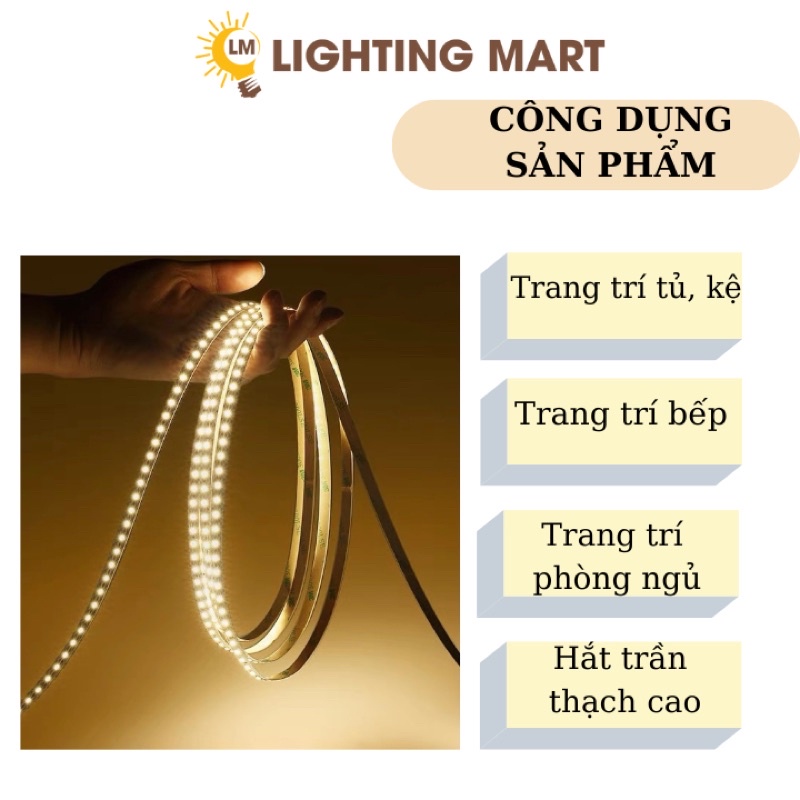 Đèn Led dây dán 5M 12V 2835 240LED/M (Chưa bao gồm nguồn) - Đèn Led sử dụng trang trí phòng ngủ, trang trí tủ kệ