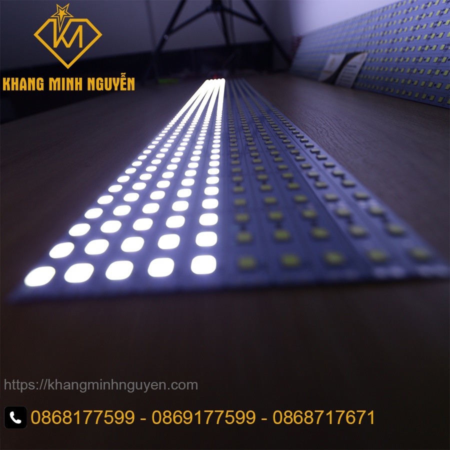 [Combo 1 vỉ 10 thanh] Đèn LED thanh 12v chip 5054 - 1 hàng bóng 72 LED sáng trắng dùng trang trí, thi công bảng hiệu.