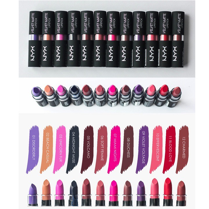 Son lì NYX Velvet Matte Lipstick Miami Nights màu hồng tươi quyến rũ