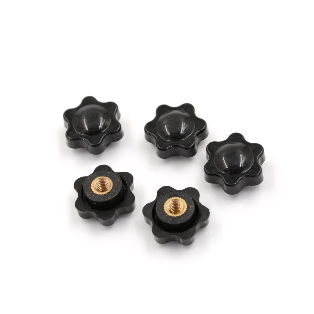 Bộ 5 Đai Ốc M6 Hình Ngôi Sao Màu Đen