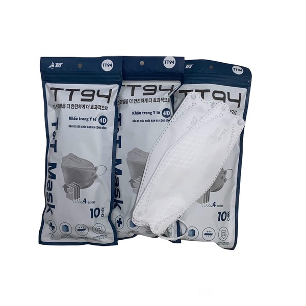 Khẩu Trang Y Tế 4Lớp Kháng Khuẩn KF94 TT Mask (sỉ thùng ) Thùng 300 chiếc