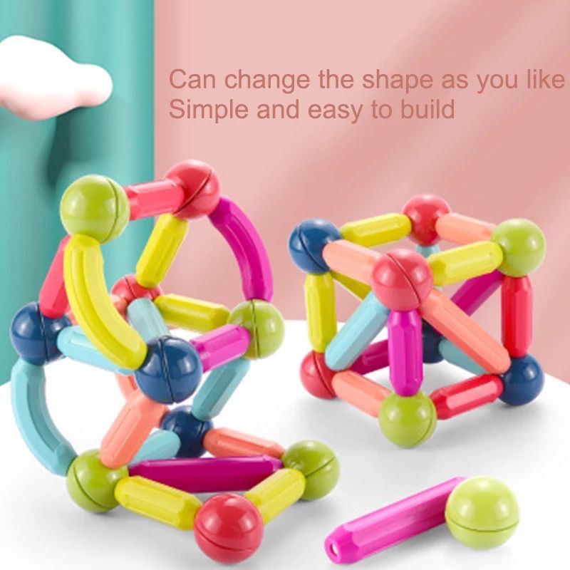Bộ xếp hình nam châm 64 chi tiết hàng chuẩn size loại A