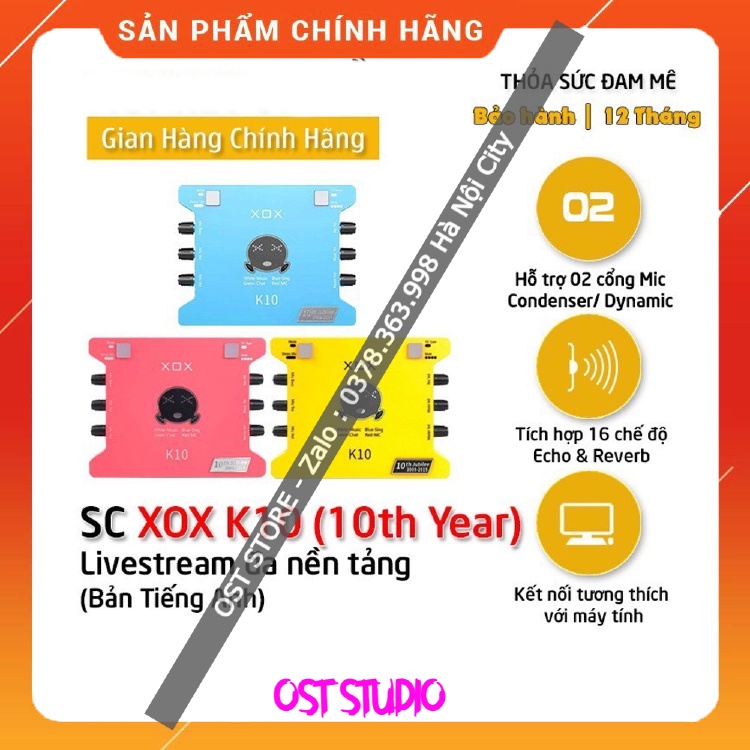 Sound Card K10 2020 Hàng Loại 1 . Phiên Bản Kỷ Niệm 10 Năm , Chất Âm Cực Hay , Có Thể Dùng Thu Âm , Hát Livestream