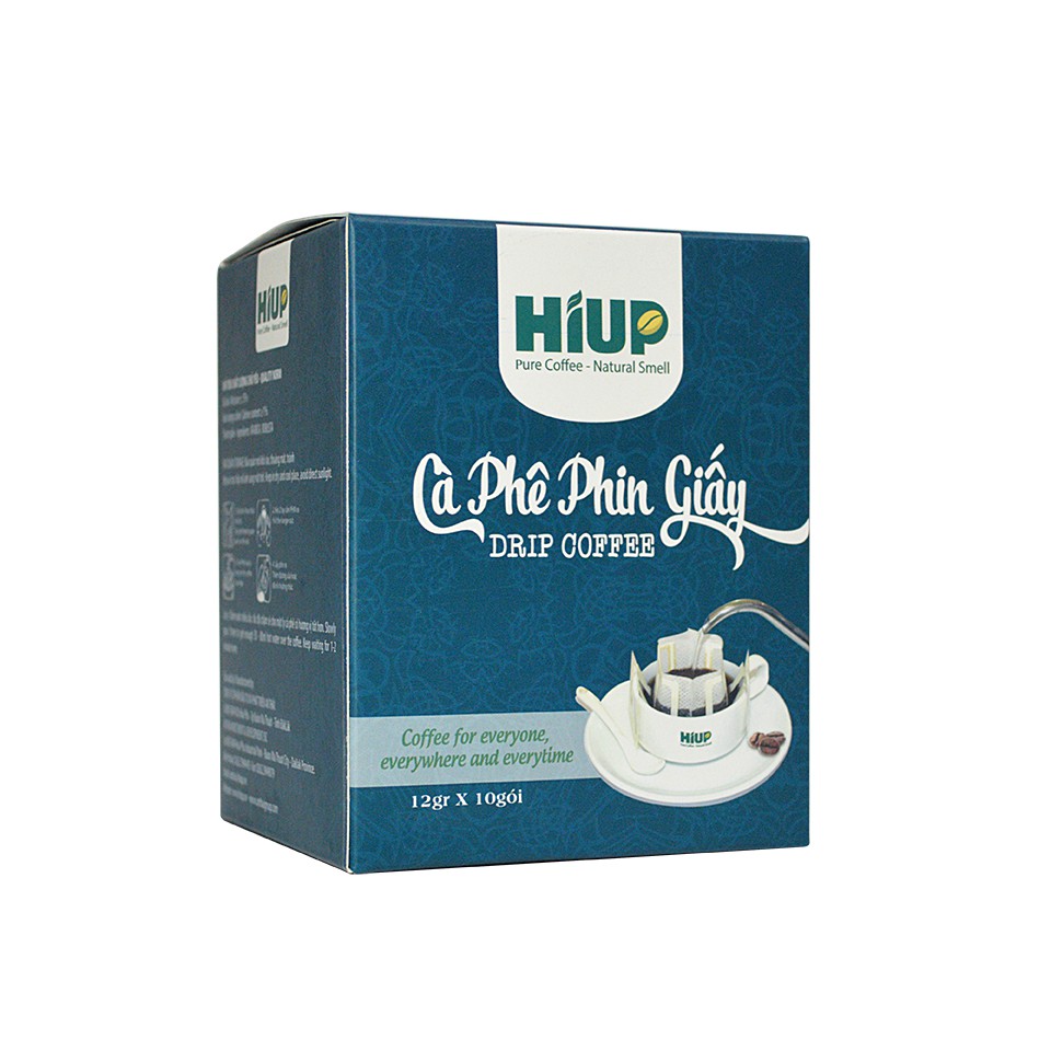 Cà Phê Phin Giấy Nguyên Chất (Hộp 10 phin x 12g) - HIUP Coffee