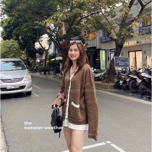 Áo cardigan len viền- ảnh thật cận chất | BigBuy360 - bigbuy360.vn