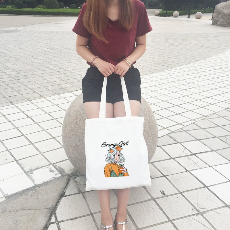 Túi tote in Orange Girl TT06  chất liệu vải kaki hàn kích thước 30*36 cm -Teenstore.365