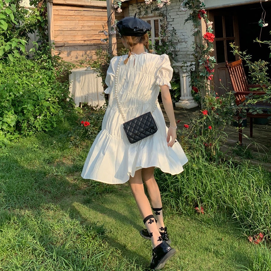 Đầm Công Chúa Mùa Hè 2022 Tay Phồng Phong Cách Pháp Ngọt Ngào Mới Cho Nữ