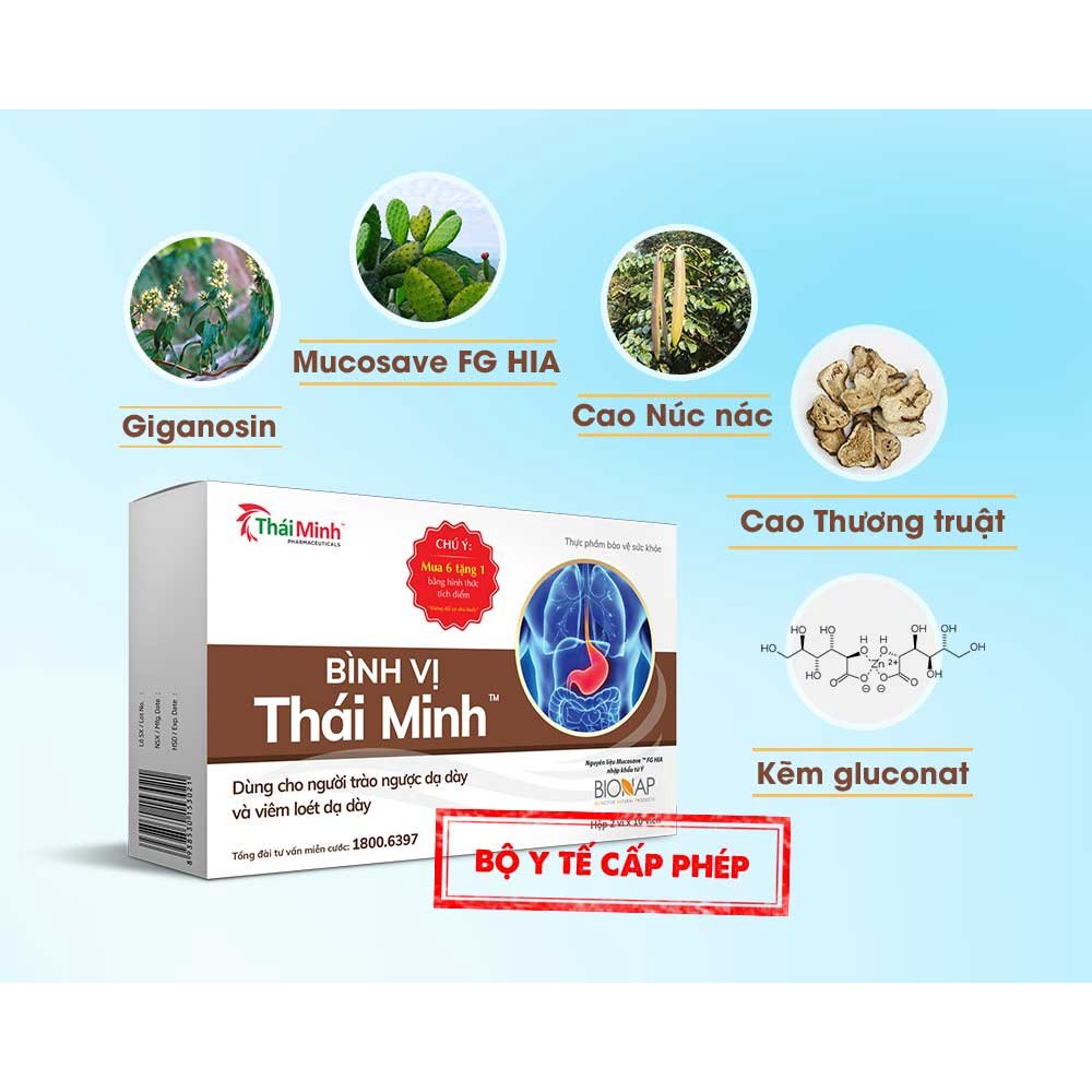 Bình Vị Thái Minh Hộp 20 viên - Dùng Cho Người Trào Ngược Dạ Dày