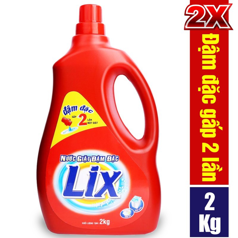 Nước Giặt LIX Đậm Đặc đậm đặc hương hoa 2Kg - Tẩy sạch cực mạnh vết bẩn