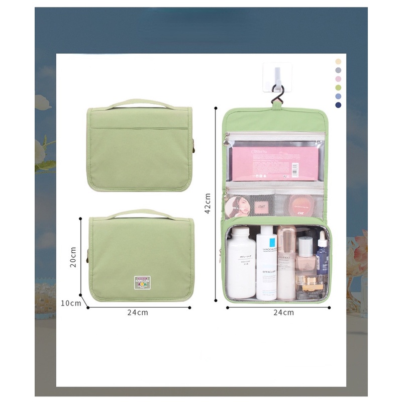 Túi Đựng Mỹ Phẩm Đi Du Lịch Chống Thấm Nước Có Ngăn Khô Và Ướt Tiện Lợi