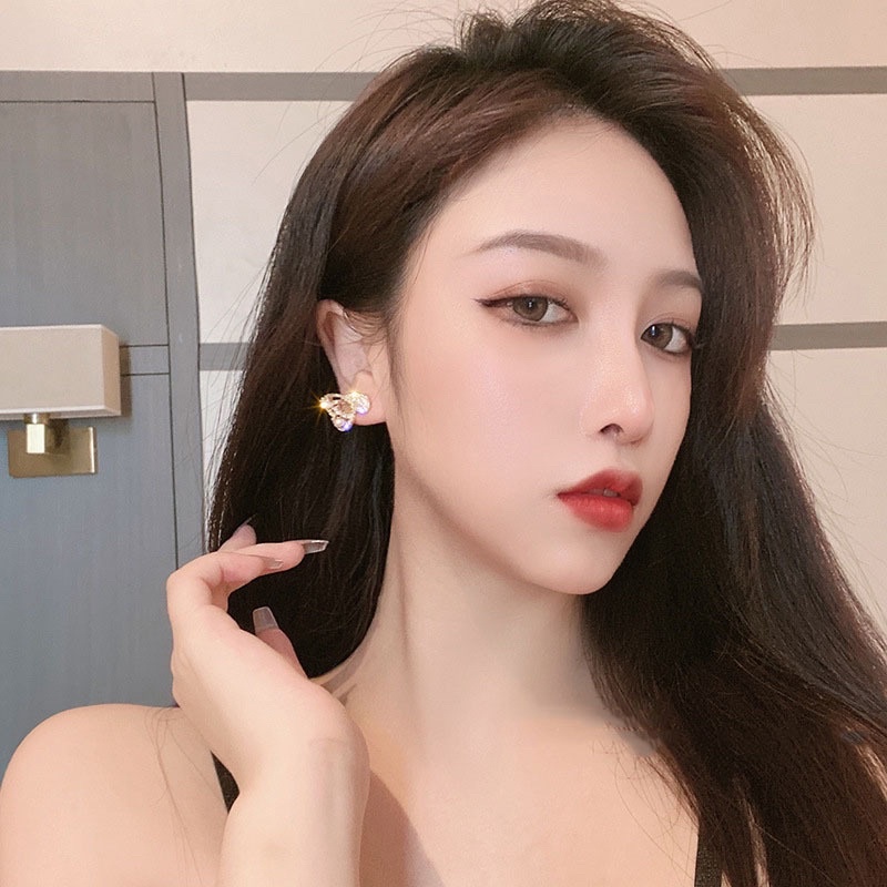 Khuyên tai, bông tai hình cánh bướm đính đá lấp lánh phong cách hàn quốc cho nữ BT53