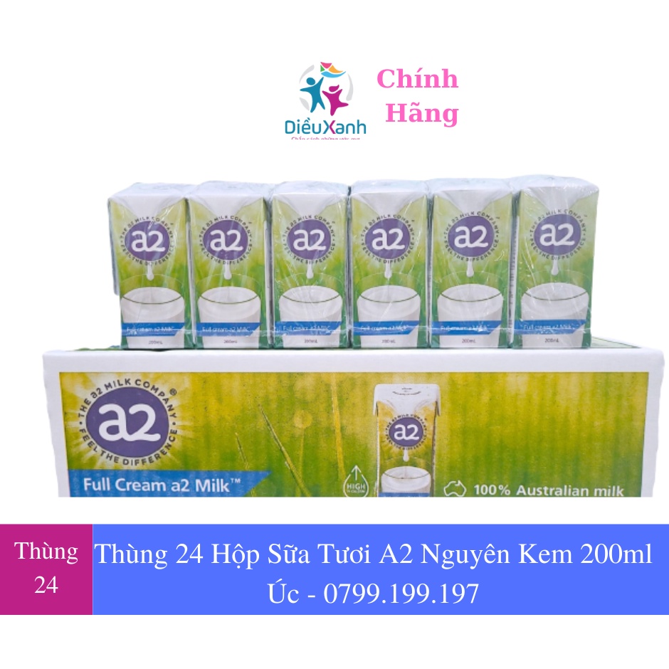 Thùng 24 Hộp  Sữa Tươi A2 Nguyên Kem 200ml - Sữa Tươi Nhập Úc