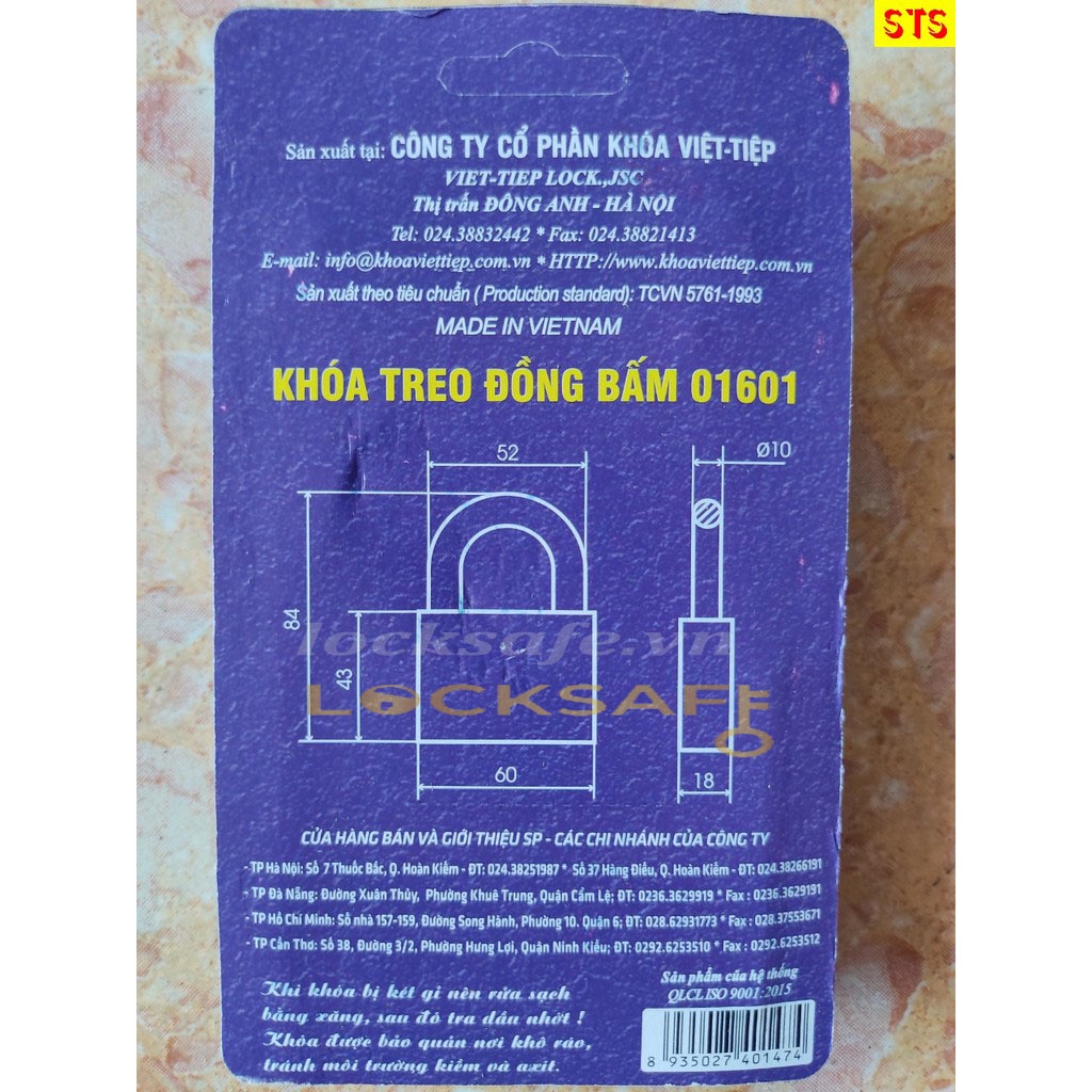 Ổ Khoá Bấm Không Cần Chìa Việt Tiệp 0138MB, 0152MB, 01601 Đồng Thau Nguyên Khối Chính Hãng Cao Cấp