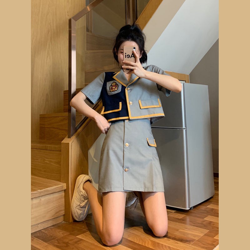 Bộ Áo Khoác Vest Dáng Ôm + Chân Váy Chữ A Thời Trang Mùa Hè Cho Nữ 2021 | BigBuy360 - bigbuy360.vn