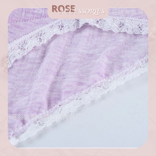 Quần lót nữ cotton viền ren màu muối tiêu thời trang nữ Rose Accessories QL05