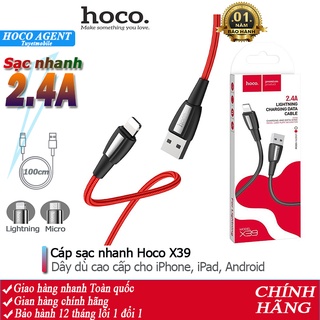 Cáp sạc nhanh Hoco X39 Titan 2.4A sạc full iPhone/ Android/ iPad dây dài 1m - Chính hãng